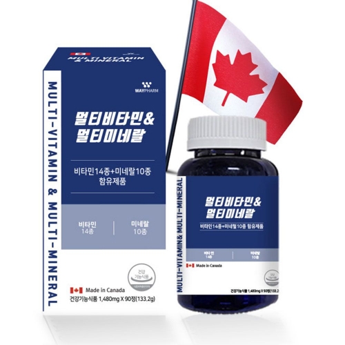 웨이팜 멀티비타민&amp;<b>미네랄</b> 1480mg x 90정 3개월분