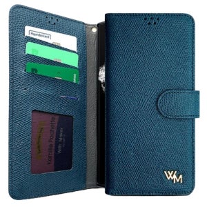 천연가죽 지갑 케이스 다나클 SM-M536S 블루, 갤럭시퀀텀3