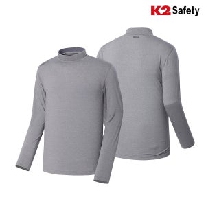 K2 아이스티셔츠 그레이 여름 기능성 냉감 하프넥 긴팔 남여공용 티셔츠