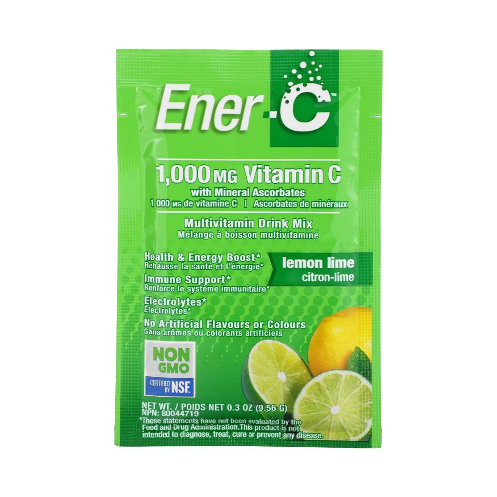 Ener-<b>C</b> <b>비타민C</b> 종합<b>비타민</b> 발포 드링크믹스 <b>레몬라임</b>맛 <b>1000mg</b> 30패킷