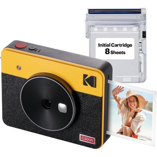 KODAK 미니샷 3 레트로 4PASS 2in1 즉석 디지털 카메라 및 포토 프린터 3x3인치 White