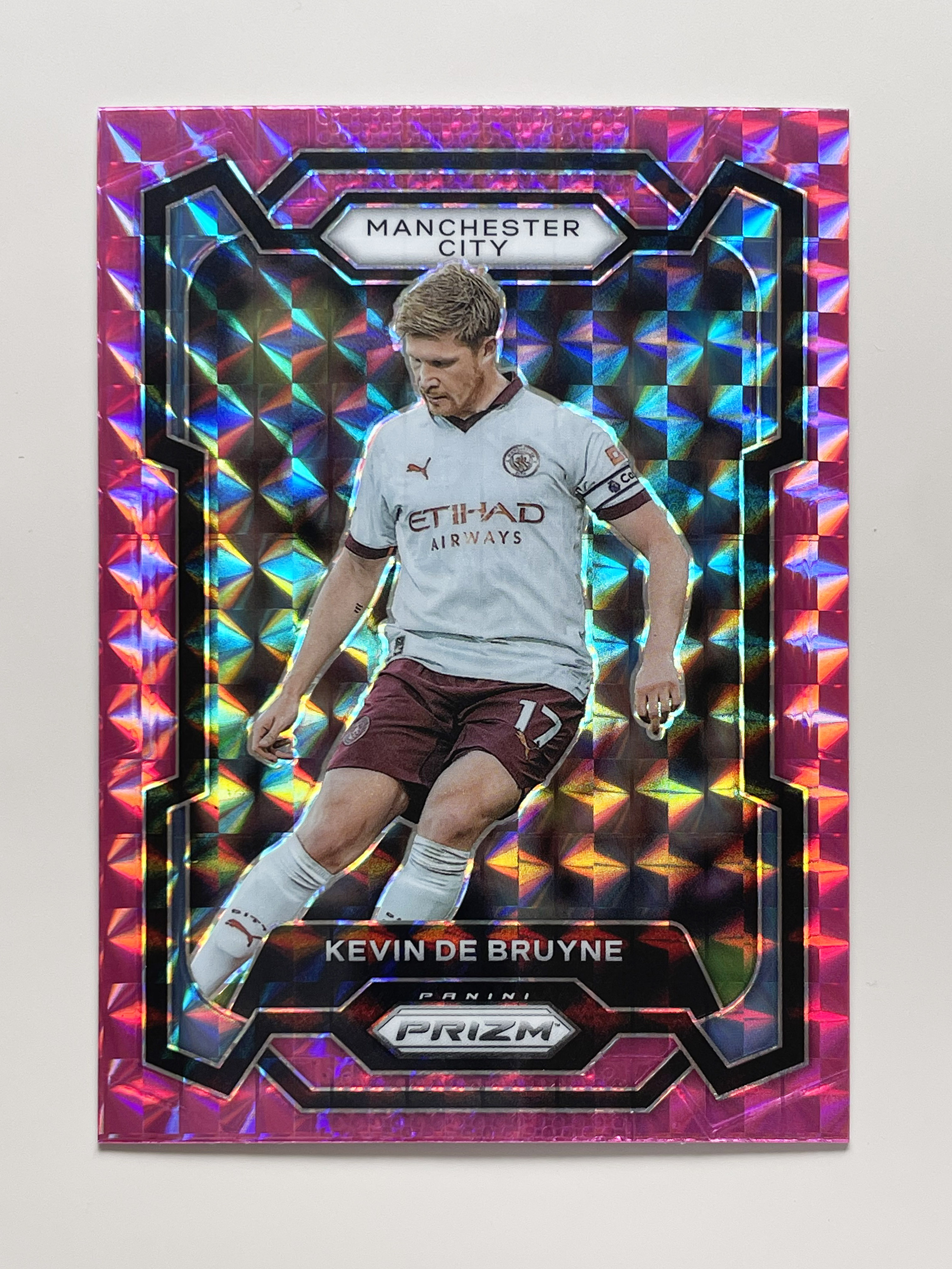 23-24 Panini Prizm EPL #7 Pink Mosaic 케빈 더 브라위너