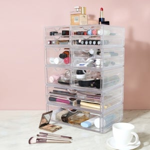 투명 아크릴 화장품 정리대 파우더룸 수납정리