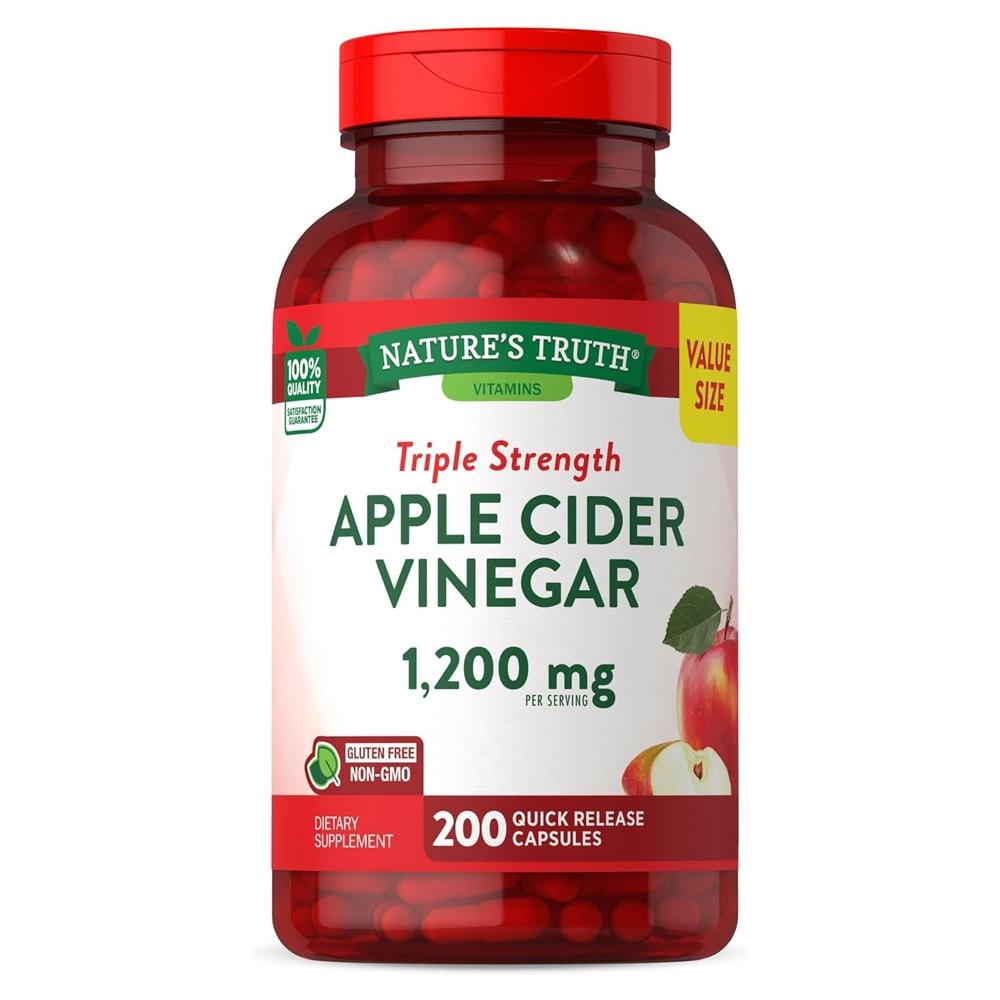 <b>네이처스트루</b> 트리플스트렝스 애플사이다식초 1200mg 속방형 200캡슐 ACV