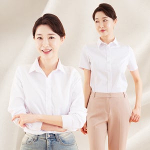 여성 면접 셔츠 블라우스 화이트 남방 와이셔츠 기본 남방 빅사이즈 반팔 긴팔