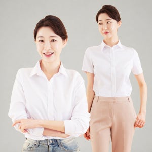 여성셔츠 면접셔츠 화이트 블라우스 흰색 와이셔츠 빅사이즈 반팔 긴팔