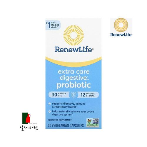 RenewLife <b>프로바이오틱</b> 얼티메이트 플로라 <b>엑스트라 케어</b> <b>300억 30</b>베지 <b>캡슐</b>