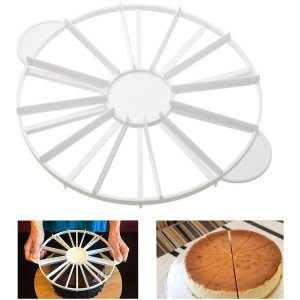 원형 케이크 슬라이스 파이 슬라이서 마커 분할기 치즈케이크 커터 양면 부분 10개 또는 12개 조각 최대 16인치 직경의 케이크용 작업 10/12 Slice