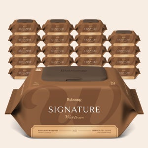 베베숲 시그니처 위드 브라운 캡형 안전한 아기물티슈 70매, 20개