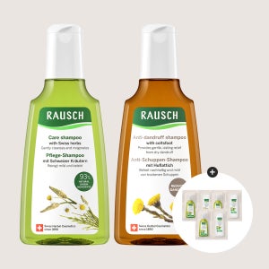 [라우쉬][수분진정 비듬각질SET] 스위스허벌 샴푸 200ml & 콜츠푸트 샴푸 200ml 듀오 + GIFT