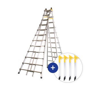 국산 LS사다리 12단+안전지지대 세트 접이식사다리 알루미늄사다리
