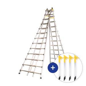국산 LS사다리 13단+안전지지대 세트 접이식사다리 알루미늄사다리