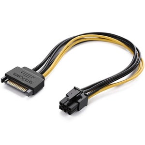 유그린 SATA 파워 15핀 to PCI-E 6핀 전원 케이블 U-10635