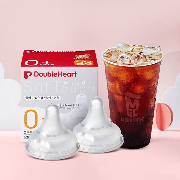 더블하트 모유실감 3세대 젖꼭지 SS ~ 3L 2개입 + 커피 기프티콘