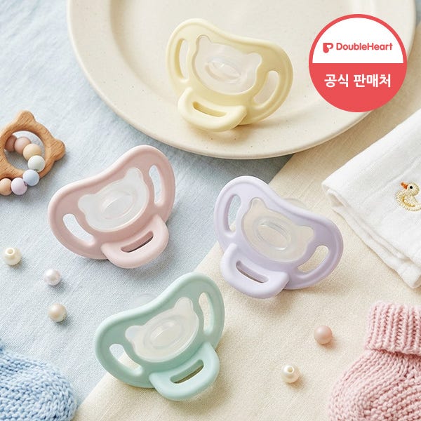 [슈퍼적립] 더블하트 통잠 쪽쪽이 소프트버디 올실리콘 신생아 공갈 젖꼭지 (전용 케이스 포함)