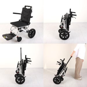 부모님선물 여행용 휴대용 캐리어 안전벨트장착 접이식 휠체어 + 일본 야마사 만보기 증정
