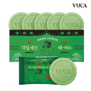 뷰카 때비누 천연 각질 세신 목욕 샤워 비누 100g 6개입