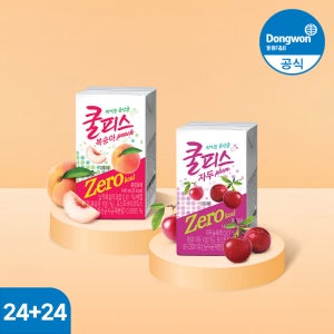 동원 쿨피스 제로 테트라 자두 외 1종 140ml 24개+24개 총 48개