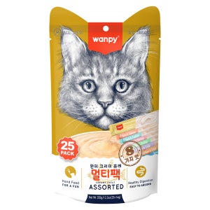 완피 크리미 퓨레 대용량 츄르 고양이간식 멀티팩, 14g, 25개