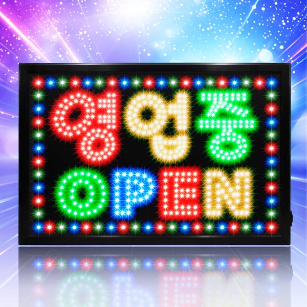 대형 영업중 OPEN 어서오세요 간판 LED OPEN 전광판 보드 오픈 부동산 식당