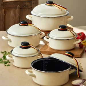 ELO 크림하모니 IH 인덕션 법랑 양수냄비 5종 세트