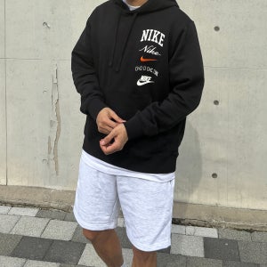 나이키 남자 클럽 캥거루포켓 스택로고 플리스 후드티 ( 블랙 )