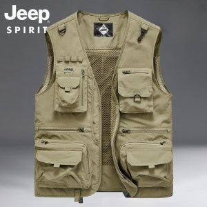 JEEP 지프 여름 야외 레저 멀티 포켓 낚시 조끼 남자 겨울 벨벳 따뜻한 조끼 자켓 빅사이즈 사이즈 다양
