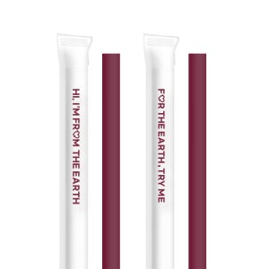 스마일어스 옥수수 생분해 PLA 빨대 버건디 21cm 4000개 개별 포장