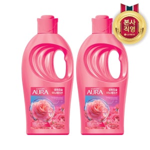 아우라 섬유유연제 생화캡슐 용기 1L 피오니로즈 2개
