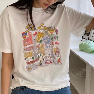 다이아나 루이스 루즈핏 반팔 티셔츠 봄 여름 여성 3COLOR