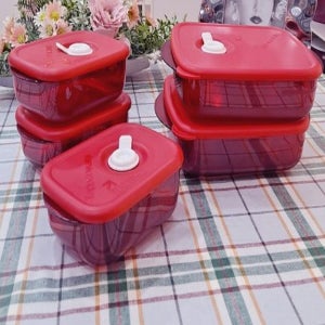 타파웨어 스마트 레인지 사각 260lmX3조 600mlX2조 밀폐 세트 전자렌지 용기