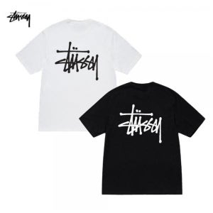스투시 베이직 로고 반팔 티셔츠 루즈핏 커플룩