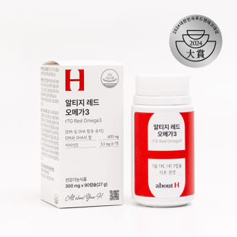 어바웃에이치 알티지 <b>레드 오메가</b>3 300mg (90캡슐)