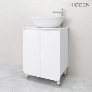 욕실 화장실 수납장 세면대 라운드 하부장 (대리석) 양문형 히든바스