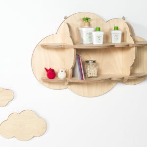 구름 인테리어 벽선반 691x450x150mm, 2단, 블루