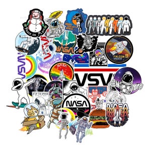 우주스티커 우주인 항공 여행가방스티커 NASA 나사5 50장