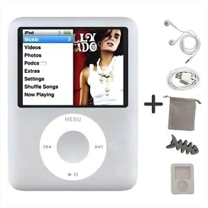 아이팟 나노 3세대 레트로 MP3 플레이어 실버 8GB