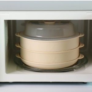 대형 스팀 찜기 2단 세트 전자레인지 용기 보관용기