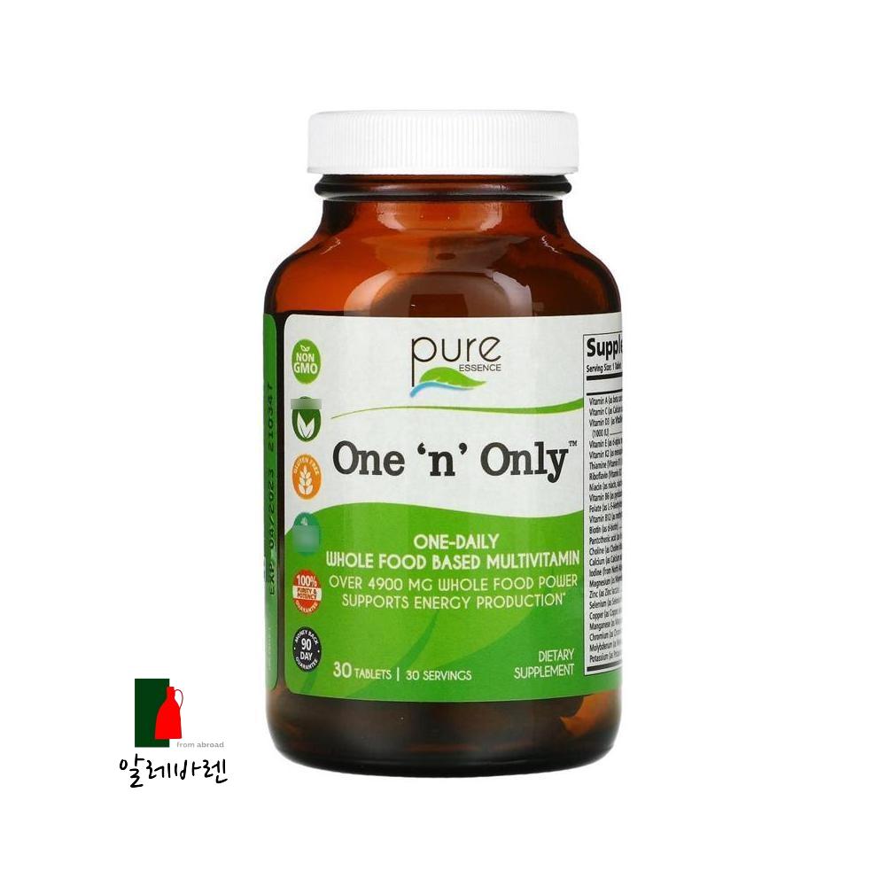 <b>PureEssence</b> 멀티<b>비타민</b> 홀푸드 원 엔 온리 30정