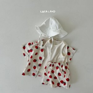 라라랜드 베베 아동복 24여름 베리 8개월 10개월 아기 딸기 빨강 셔츠 티셔츠