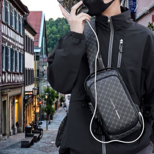 [이월상품] 남자 슬링백 크로스백 여행용 도난방지 TSA 락 방수 어깨가방