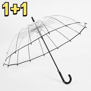 1+1 투명 장우산 튼튼한 16살 고급 비닐 우산