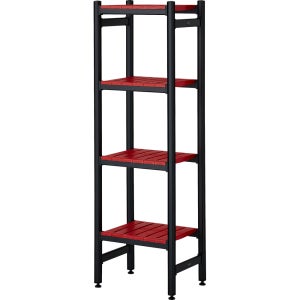 아톤 다용도 주방 창고 베란다 거실 수납 레드 알루미늄 4단 선반
