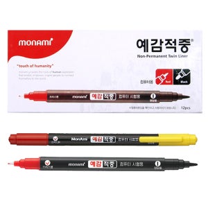 모나미 예감적중 컴퓨터용 트윈 사인펜 12자루 컴싸 체크 시험준비물