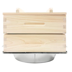 국산 편백나무찜기2단대형세트(335x335x310mm) 반반샤브물솥냄비 인덕션 세이로무시 샤브샤브 편백찜 가정용 업소용