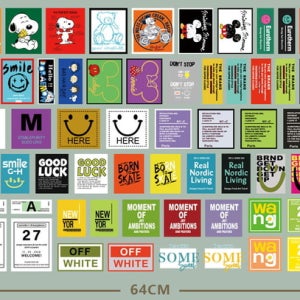 58종 전사시트지 캐릭터 로고 열전사지 티셔츠 커스텀 의류diy 앞치마 스티커 리폼 세트