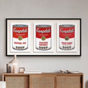 위아트 앤디워홀 팝아트 거실그림 정식 라이센스 캠벨수프 시리즈 원목 블랙 관 액자