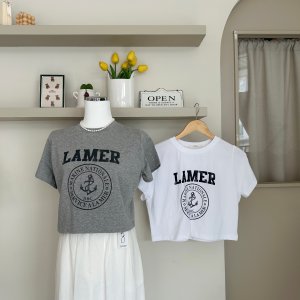 크롭 lamer 티셔츠