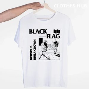 블랙 플래그 펑크 록 밴드 헨리 롤린스 대형 바 O-넥 반팔 남녀공용 캐주얼 패션 여름