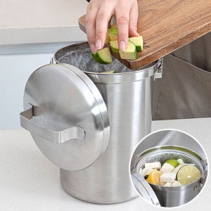 올스텐 304 음식물 쓰레기통 3L 냄새차단 원룸 자취 싱크대